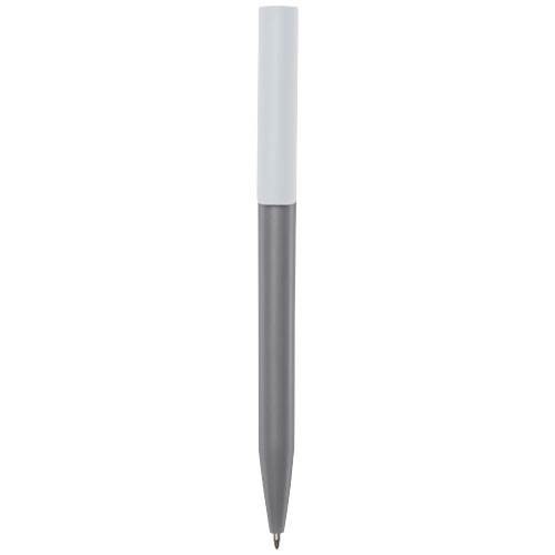 Obrázky: Šedé guličkové pero, biely klip, rec. plast, MN