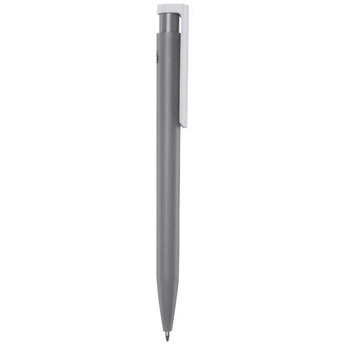 Obrázky: Šedé guličkové pero, biely klip, rec. plast, MN, Obrázok 5