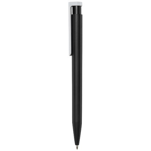 Obrázky: Čierne  guličkové pero, biely klip, rec. plast, MN, Obrázok 3