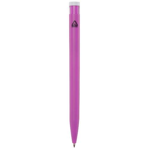 Obrázky: Ružové guličkové pero, biely klip, rec. plast, ČN, Obrázok 2