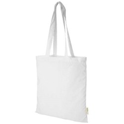 Obrázky: Biela 100g Nákupná taška z bavlny, certif. GOTS