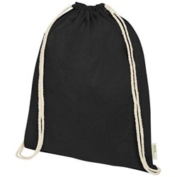 Obrázky: Šnúrkový ruksak 140g-cert.GOTS bavlna, nám. čierna