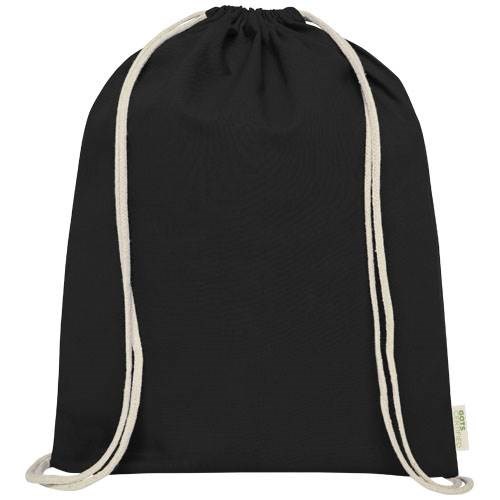 Obrázky: Šnúrkový ruksak 140g-cert.GOTS bavlna, nám. čierna, Obrázok 4