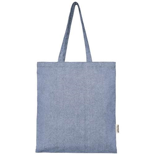Obrázky: Nákupná taška modrá, 150g recyklov. bavlna a PES, Obrázok 4