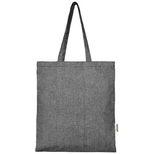 Obrázky: Nákupná taška čierna, 150g recyklov. bavlna a PES, Obrázok 4