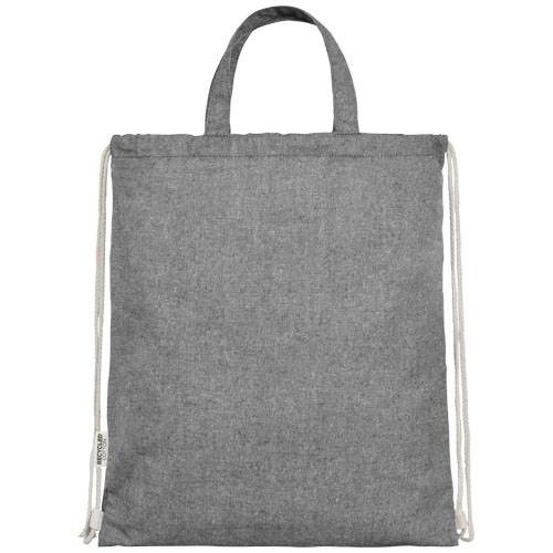 Obrázky: Taška/ruksak 150g recyklov. bavlna a PES, čierna, Obrázok 2