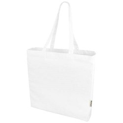 Obrázky: Biela recykl. nákupná taška 220g, dlhé uši