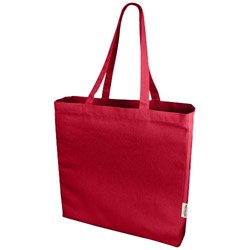 Obrázky: Červená recykl. nákupná taška 220g, dlhé uši