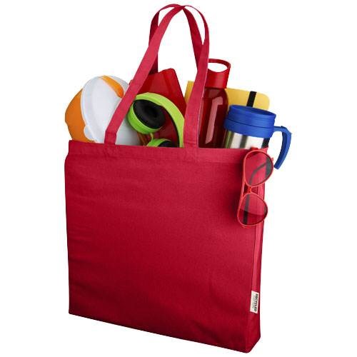 Obrázky: Červená recykl. nákupná taška 220g, dlhé uši, Obrázok 3