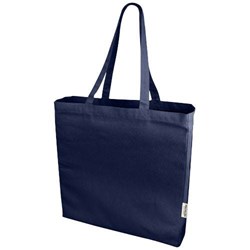 Obrázky: Tm. modrá recykl. nákupná taška 220g,dlhé uši