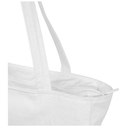 Obrázky: Biela recyklov.nákupná taška so zipsom, 500g, Obrázok 3