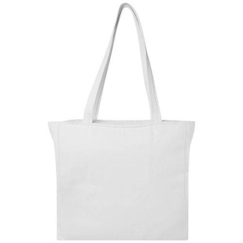 Obrázky: Biela recyklov.nákupná taška so zipsom, 500g, Obrázok 4