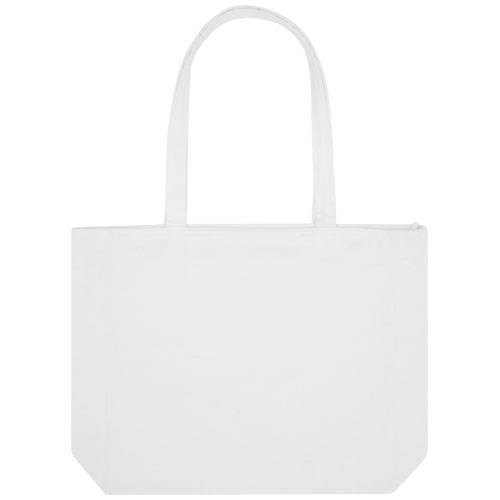 Obrázky: Biela recyklov.nákupná taška so zipsom, 500g, Obrázok 5