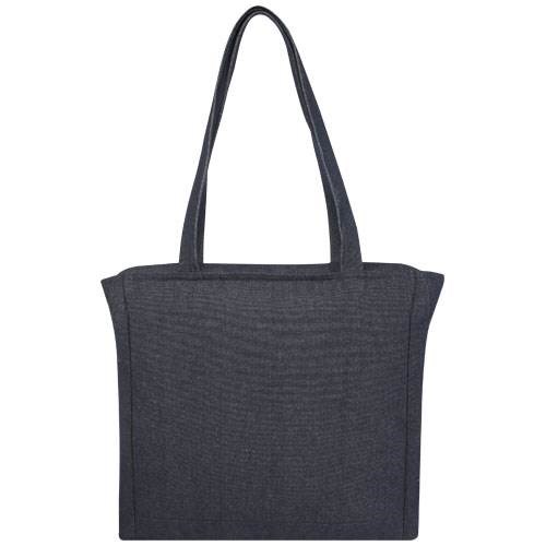 Obrázky: Džínsová modrá recyk.nákupná taška so zipsom,500g, Obrázok 2