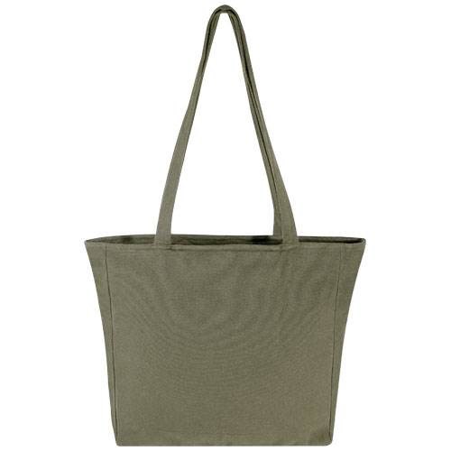 Obrázky: Zelená recyklov.nákupná taška so zipsom, 500g, Obrázok 2