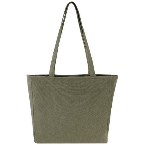 Obrázky: Zelená recyklov.nákupná taška so zipsom, 500g, Obrázok 4