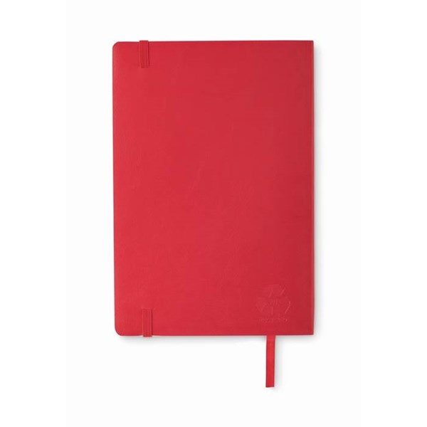 Obrázky: Červený recyklovaný zápisník A5 s mäkkými doskami, Obrázok 3