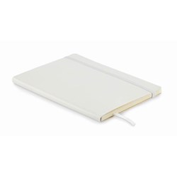 Obrázky: Biely recyklovaný zápisník A5 s mäkkými doskami