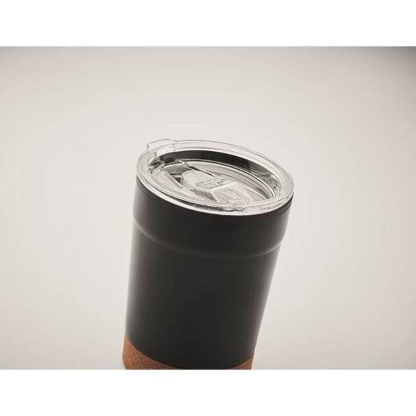 Obrázky: Čierny dvojstenný hrnček 300 ml s posuvným otvorom, Obrázok 4