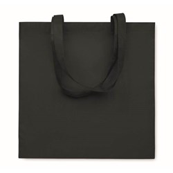 Obrázky: Čierna taška netkaná textília RPET, dlhá rukoväť