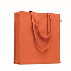 Obrázky: Oranžová nákupná taška 220g, bio BA, dl. rukväte