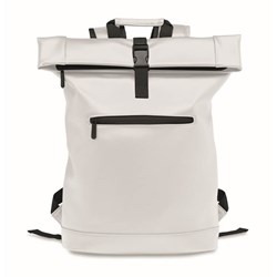 Obrázky: Biely rolovací ruksak na notebook,polstrov.chrbát