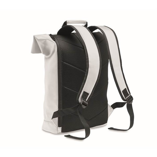 Obrázky: Biely rolovací ruksak na notebook,polstrov.chrbát, Obrázok 3