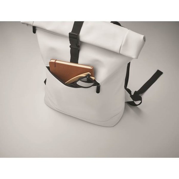 Obrázky: Biely rolovací ruksak na notebook,polstrov.chrbát, Obrázok 6