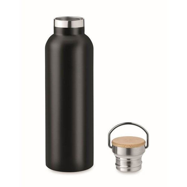 Obrázky: Dvojstenná fľaša 750ml, čierna, Obrázok 2
