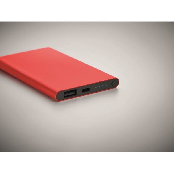 Obrázky: Powerbanka Type C 4 000 mAh, červená, Obrázok 4