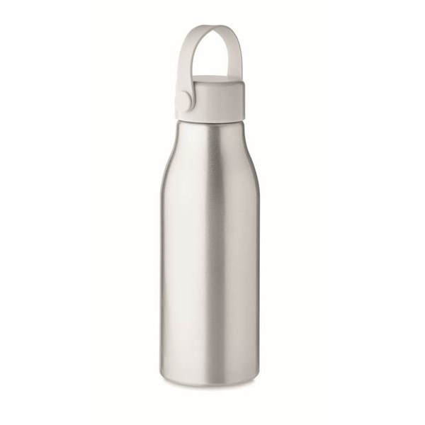Obrázky: Mat.strieborná hliník. fľaša 650 ml, silikón.pútko