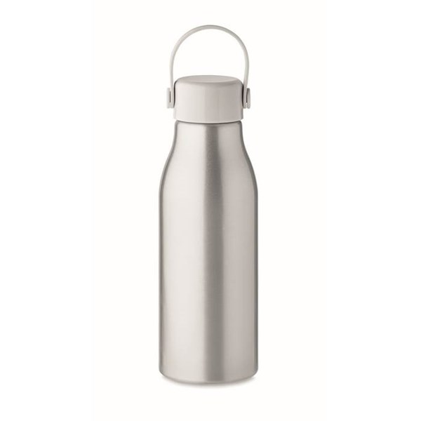 Obrázky: Mat.strieborná hliník. fľaša 650 ml, silikón.pútko, Obrázok 2