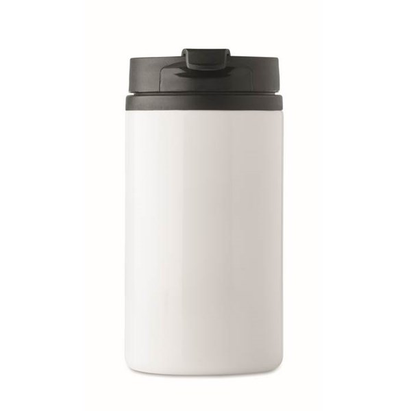 Obrázky: Biely dvojstenný nerez. hrnček, objem 250 ml, Obrázok 3