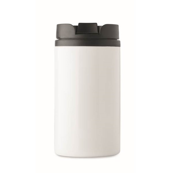 Obrázky: Biely dvojstenný nerez. hrnček, objem 250 ml, Obrázok 4