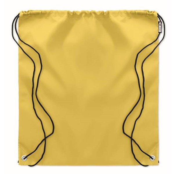 Obrázky: Žltý ruksak so šnúrkami zo 190T RPET, Obrázok 2