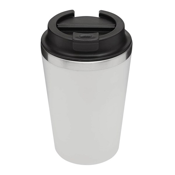 Obrázky: Dvojstenný  termohrnček 350ml nerez/plast biely