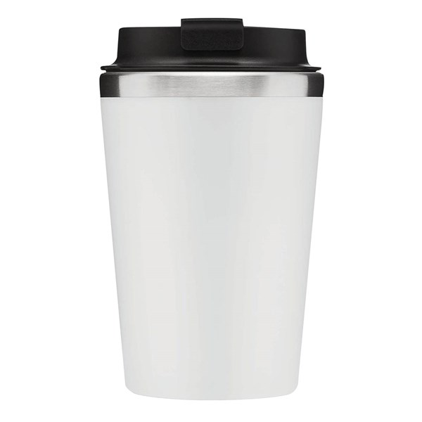 Obrázky: Dvojstenný  termohrnček 350ml nerez/plast biely, Obrázok 2