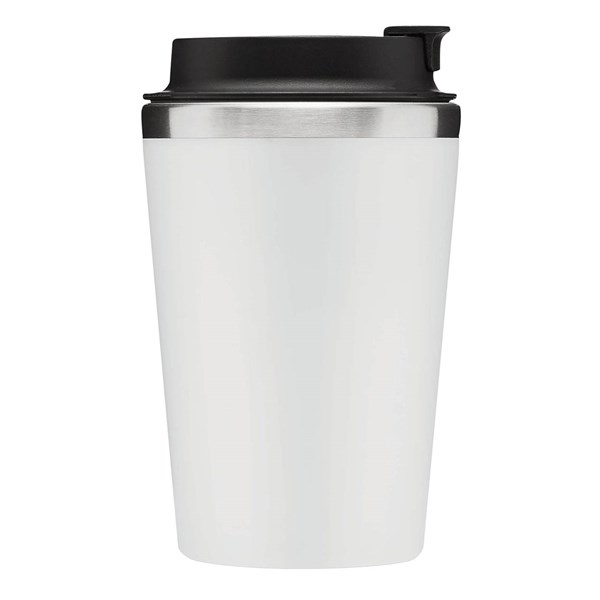 Obrázky: Dvojstenný  termohrnček 350ml nerez/plast biely, Obrázok 3
