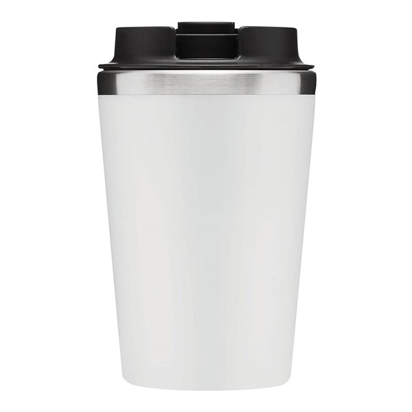 Obrázky: Dvojstenný  termohrnček 350ml nerez/plast biely, Obrázok 4