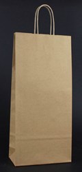 Obrázky: Kraft.papier. taška 18x8x39cm na 2 fľaše,prírodná