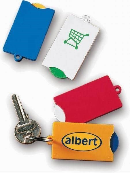 Obrázky: Modrý prívesok s bielym žetónom (10 Kč/ 0,50 €), Obrázok 2