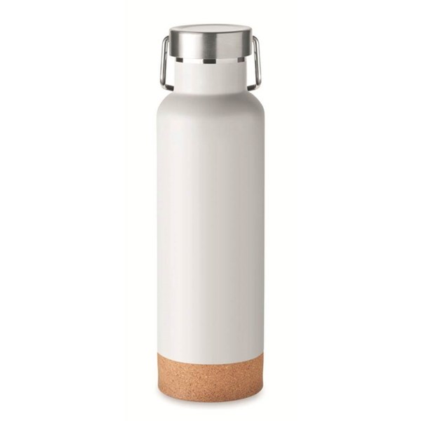 Obrázky: Biela dvojstenná recyklo. nerez termoska 500 ml