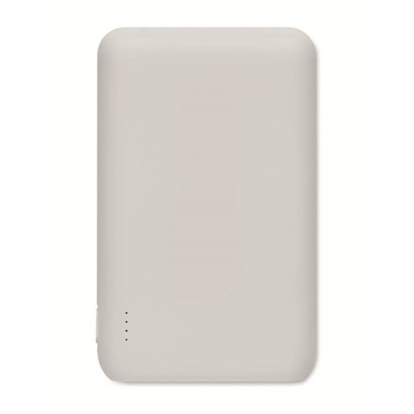 Obrázky: Powerbanka 5000 mAh z recykl. ABS, biela, Obrázok 3