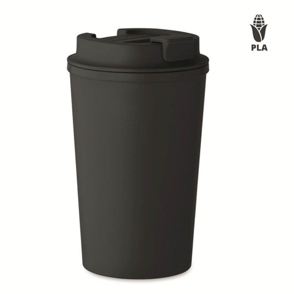 Obrázky: Čierny kelímok zo 100% PLA kukurice, 350ml