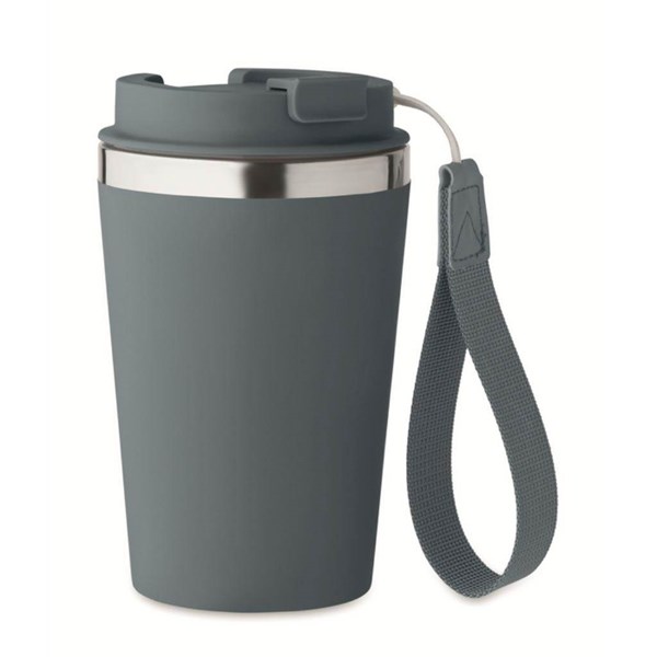 Obrázky: Petrolej.modrý termohrnček,rec.oceľ 350 ml,pútko
