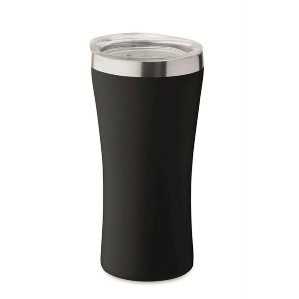 Obrázky: Malý termohrnček z rec. nerezu 160 ml, čierny