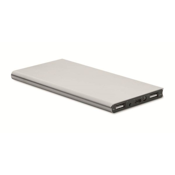 Obrázky: Mat.striebor.powerbanka 8000 mAh z recykl. hliníka