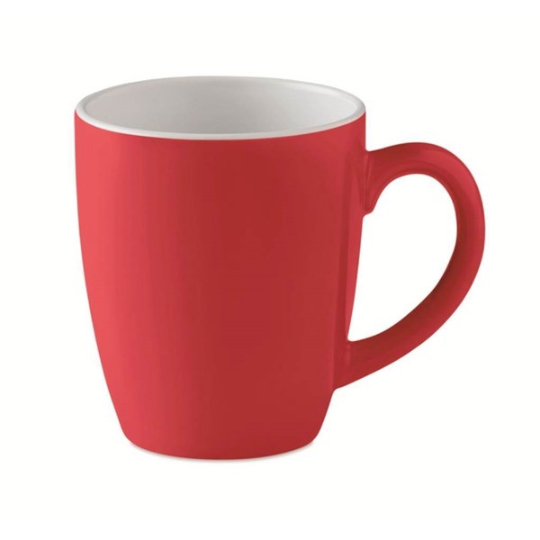Obrázky: Červený keramický hrnček, objem 290 ml