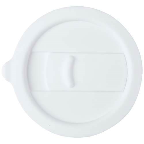 Obrázky: Keramický hrnček 330ml, silik obal, viečko, biela, Obrázok 3