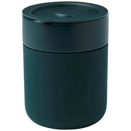 Obrázky: Keramický hrnček 330ml, silik obal, viečko, zelená